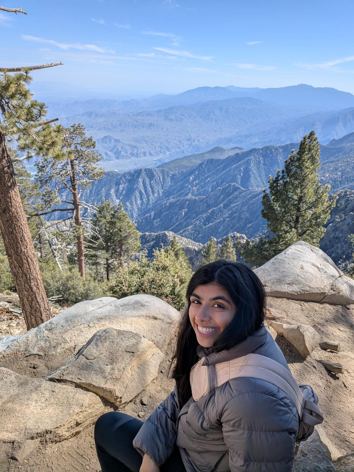 Sana Aslam outdoors in the mountains